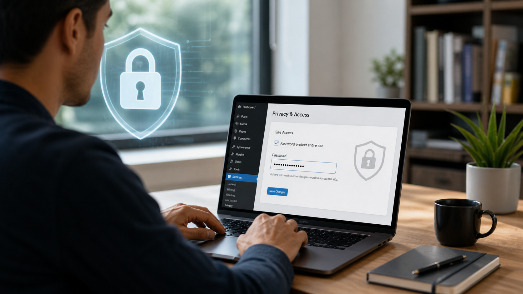 password protect entire wordpress site